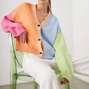 Rails Reese Multi Pastel Color Block Cardigan. Women’s Size XL